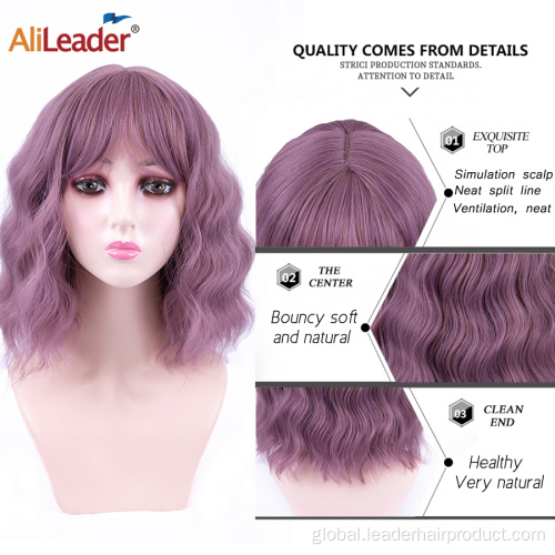 Synthetic Wigs For Sale Short Curly Lolita Cosplay Bob Wig With Bangs Factory